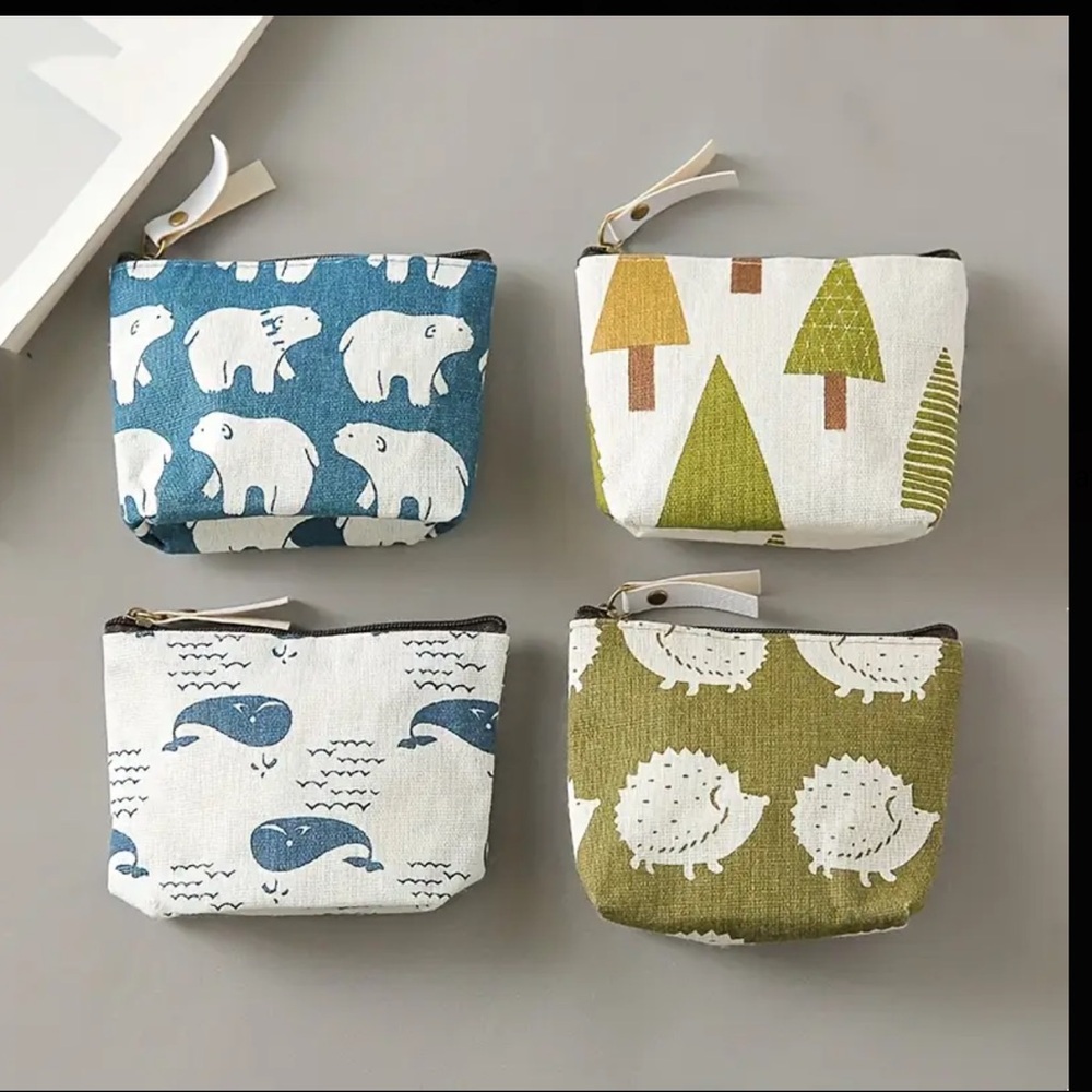 Cute Multi Print Coin Purses Set of 4